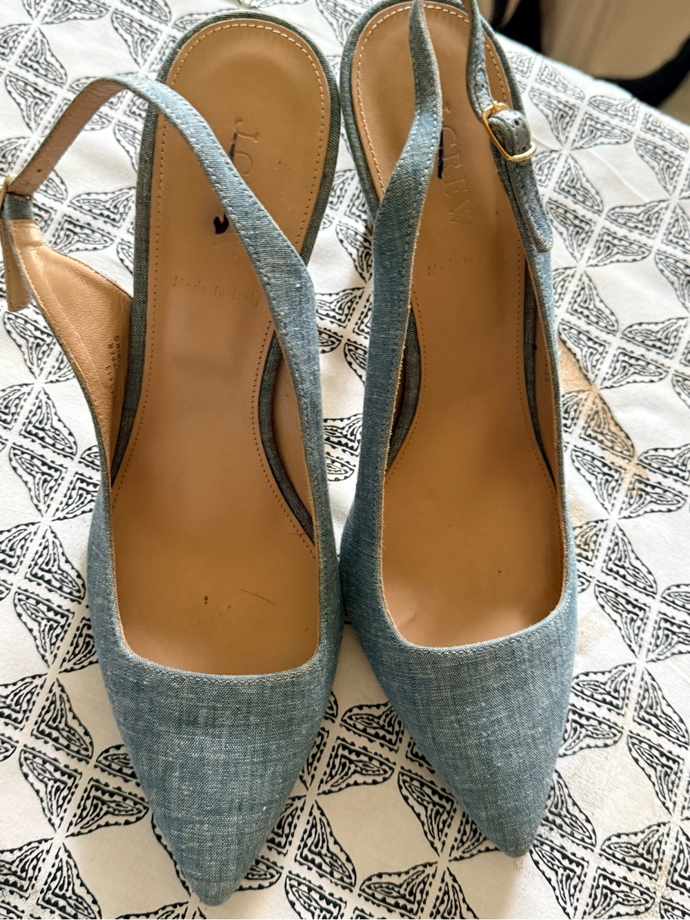 J. Crew Slingback Pointed Toe Pumps in Chambray